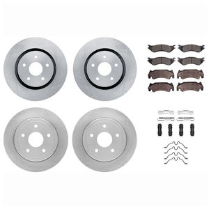 Dynamic Friction 6514-40020 - Front and Rear Brake Kit - Quickstop Rotors and 5000 Brake Pads With Hardware