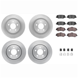 Dynamic Friction 6514-42009 - Front and Rear Brake Kit - Quickstop Rotors and 5000 Brake Pads With Hardware