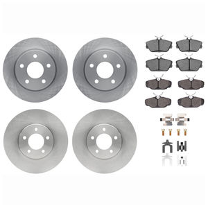 Dynamic Friction 6514-54006 - Front and Rear Brake Kit - Quickstop Rotors and 5000 Brake Pads With Hardware