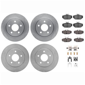 Dynamic Friction 6514-54007 - Front and Rear Brake Kit - Quickstop Rotors and 5000 Brake Pads With Hardware