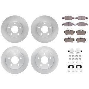 Dynamic Friction 6514-54030 - Front and Rear Brake Kit - Quickstop Rotors and 5000 Brake Pads With Hardware