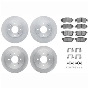 Dynamic Friction 6514-59001 - Front and Rear Brake Kit - Quickstop Rotors and 5000 Brake Pads With Hardware