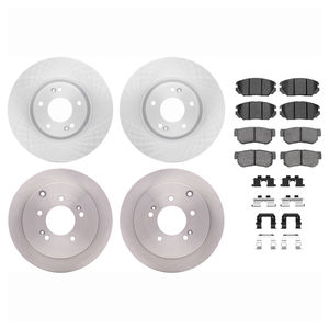 Dynamic Friction 6514-03013 - Front and Rear Brake Kit - Quickstop Rotors and 5000 Brake Pads With Hardware
