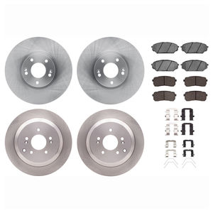 Dynamic Friction 6514-03028 - Front and Rear Brake Kit - Quickstop Rotors and 5000 Brake Pads With Hardware