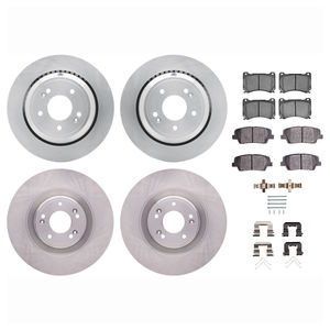 Dynamic Friction 6514-03034 - Front and Rear Brake Kit - Quickstop Rotors and 5000 Brake Pads With Hardware