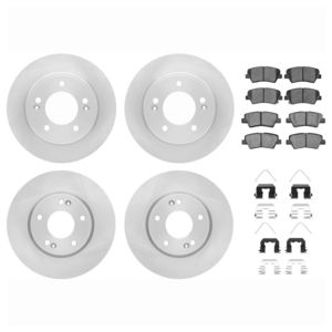 Dynamic Friction 6514-03046 - Front and Rear Brake Kit - Quickstop Rotors and 5000 Brake Pads With Hardware