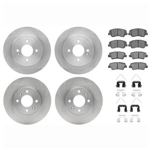 Dynamic Friction 6514-03050 - Front and Rear Brake Kit - Quickstop Rotors and 5000 Brake Pads With Hardware