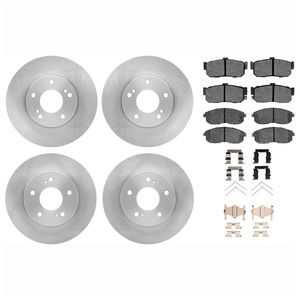 Dynamic Friction 6514-67002 - Front and Rear Brake Kit - Quickstop Rotors and 5000 Brake Pads With Hardware