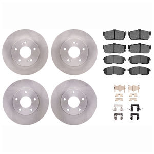 Dynamic Friction 6514-67007 - Front and Rear Brake Kit - Quickstop Rotors and 5000 Brake Pads With Hardware