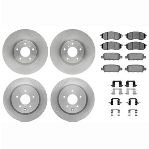 Dynamic Friction 6514-67013 - Front and Rear Brake Kit - Quickstop Rotors and 5000 Brake Pads With Hardware