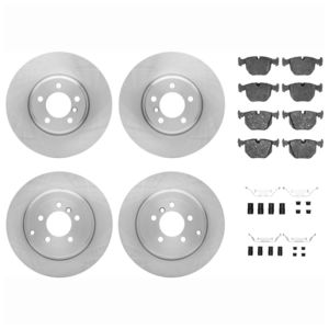 Dynamic Friction 6514-11003 - Front and Rear Brake Kit - Quickstop Rotors and 5000 Brake Pads With Hardware