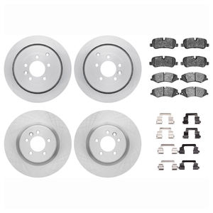 Dynamic Friction 6514-11012 - Front and Rear Brake Kit - Quickstop Rotors and 5000 Brake Pads With Hardware
