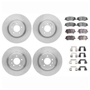 Dynamic Friction 6514-11015 - Front and Rear Brake Kit - Quickstop Rotors and 5000 Brake Pads With Hardware