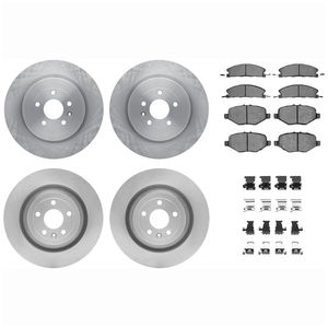 Dynamic Friction 6514-54077 - Front and Rear Brake Kit - Quickstop Rotors and 5000 Brake Pads With Hardware