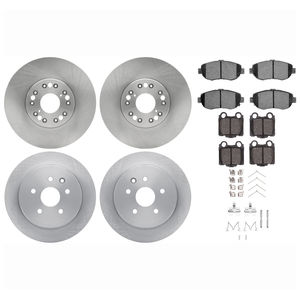 Dynamic Friction 6514-75004 - Front and Rear Brake Kit - Quickstop Rotors and 5000 Brake Pads With Hardware