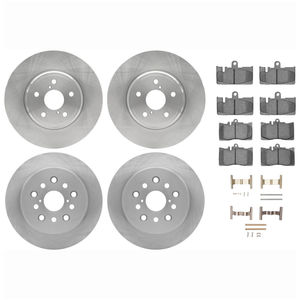 Dynamic Friction 6514-75006 - Front and Rear Brake Kit - Quickstop Rotors and 5000 Brake Pads With Hardware