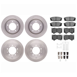 Dynamic Friction 6514-76059 - Front and Rear Brake Kit - Quickstop Rotors and 5000 Brake Pads With Hardware