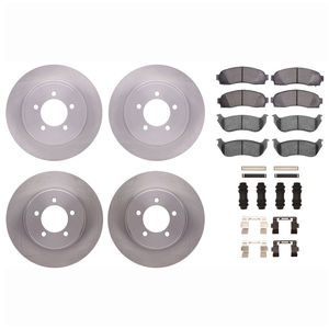 Dynamic Friction 6514-54034 - Front and Rear Brake Kit - Quickstop Rotors and 5000 Brake Pads With Hardware
