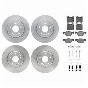 Dynamic Friction 6514-63020 - Front and Rear Brake Kit - Quickstop Rotors and 5000 Brake Pads With Hardware