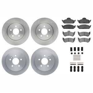 Dynamic Friction 6514-63024 - Front and Rear Brake Kit - Quickstop Rotors and 5000 Brake Pads With Hardware
