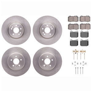 Dynamic Friction 6514-63025 - Front and Rear Brake Kit - Quickstop Rotors and 5000 Brake Pads With Hardware