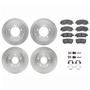 Dynamic Friction 6514-72011 - Front and Rear Brake Kit - Quickstop Rotors and 5000 Brake Pads With Hardware