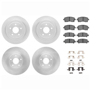 Dynamic Friction 6514-13006 - Front and Rear Brake Kit - Quickstop Rotors and 5000 Brake Pads With Hardware