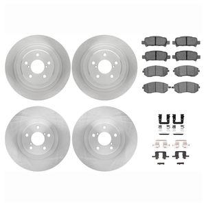 Dynamic Friction 6514-13017 - Front and Rear Brake Kit - Quickstop Rotors and 5000 Brake Pads With Hardware