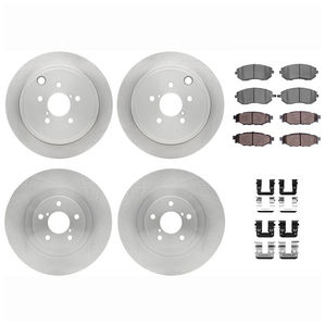 Dynamic Friction 6514-13023 - Front and Rear Brake Kit - Quickstop Rotors and 5000 Brake Pads With Hardware