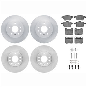 Dynamic Friction 6514-65001 - Front and Rear Brake Kit - Quickstop Rotors and 5000 Brake Pads With Hardware