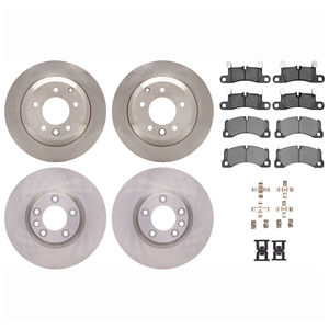 Dynamic Friction 6514-74062 - Front and Rear Brake Kit - Quickstop Rotors and 5000 Brake Pads With Hardware