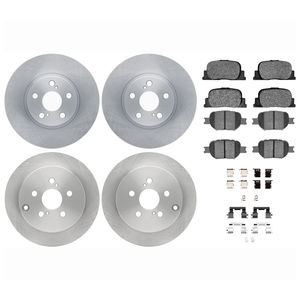 Dynamic Friction 6514-76016 - Front and Rear Brake Kit - Quickstop Rotors and 5000 Brake Pads With Hardware