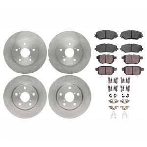 Dynamic Friction 6514-76049 - Front and Rear Brake Kit - Quickstop Rotors and 5000 Brake Pads With Hardware