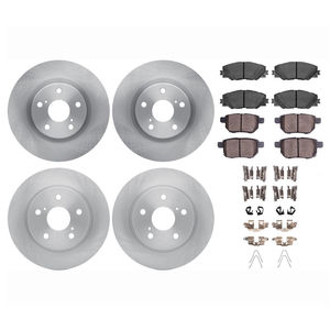 Dynamic Friction 6514-76054 - Front and Rear Brake Kit - Quickstop Rotors and 5000 Brake Pads With Hardware