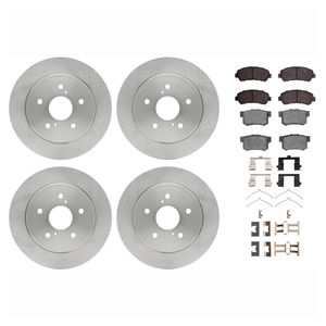 Dynamic Friction 6514-01005 - Front and Rear Brake Kit - Quickstop Rotors and 5000 Brake Pads With Hardware
