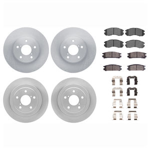 Dynamic Friction 6514-13001 - Front and Rear Brake Kit - Quickstop Rotors and 5000 Brake Pads With Hardware
