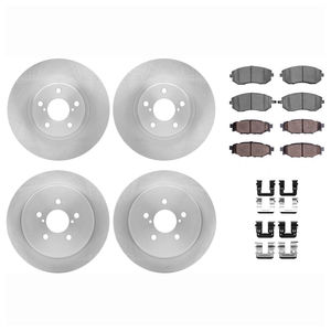 Dynamic Friction 6514-13014 - Front and Rear Brake Kit - Quickstop Rotors and 5000 Brake Pads With Hardware