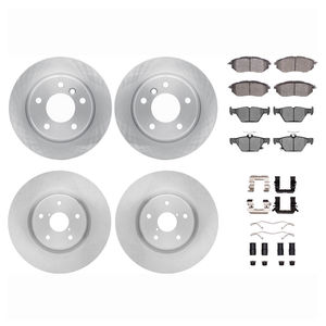 Dynamic Friction 6514-13033 - Front and Rear Brake Kit - Quickstop Rotors and 5000 Brake Pads With Hardware