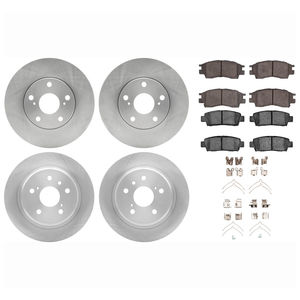 Dynamic Friction 6514-76004 - Front and Rear Brake Kit - Quickstop Rotors and 5000 Brake Pads With Hardware