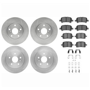 Dynamic Friction 6514-76009 - Front and Rear Brake Kit - Quickstop Rotors and 5000 Brake Pads With Hardware