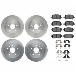 Dynamic Friction 6514-76024 - Front and Rear Brake Kit - Quickstop Rotors and 5000 Brake Pads With Hardware