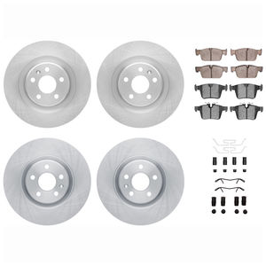 Dynamic Friction 6514-27041 - Front and Rear Brake Kit - Quickstop Rotors and 5000 Brake Pads With Hardware