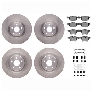 Dynamic Friction 6514-27048 - Front and Rear Brake Kit - Quickstop Rotors and 5000 Brake Pads With Hardware