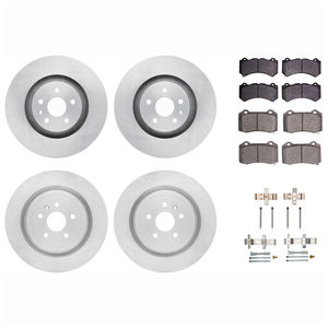 Dynamic Friction 6514-46020 - Front and Rear Brake Kit - Quickstop Rotors and 5000 Brake Pads With Hardware