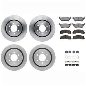Dynamic Friction 6514-54096 - Front and Rear Brake Kit - Quickstop Rotors and 5000 Brake Pads With Hardware