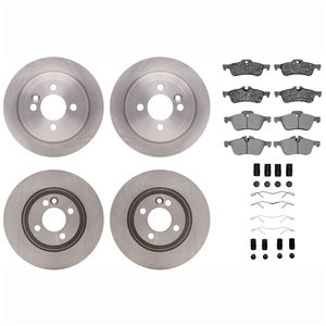 Dynamic Friction 6514-32001 - Front and Rear Brake Kit - Quickstop Rotors and 5000 Brake Pads With Hardware