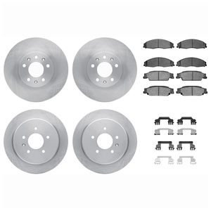 Dynamic Friction 6514-46040 - Front and Rear Brake Kit - Quickstop Rotors and 5000 Brake Pads With Hardware
