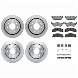Dynamic Friction 6514-54100 - Front and Rear Brake Kit - Quickstop Rotors and 5000 Brake Pads With Hardware