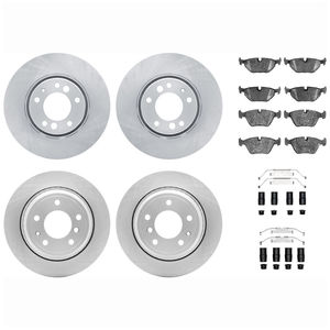 Dynamic Friction 6514-31125 - Front and Rear Brake Kit - Quickstop Rotors and 5000 Brake Pads with Hardware
