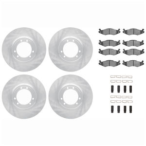 Dynamic Friction 6514-44001 - Front and Rear Brake Kit - Quickstop Rotors and 5000 Brake Pads with Hardware